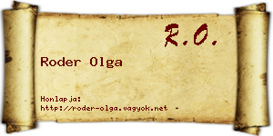 Roder Olga névjegykártya